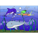 download Sea Fantasy clipart image with 45 hue color