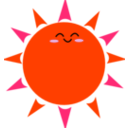 download Happy Sun clipart image with 315 hue color