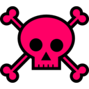 Skull And Crossbones Large Pink