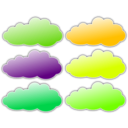download Colour Clouds clipart image with 45 hue color