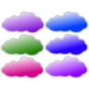 download Colour Clouds clipart image with 225 hue color