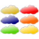 download Colour Clouds clipart image with 0 hue color