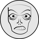 download Angry Face clipart image with 225 hue color