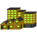 download Appartment Buildings And Town Houses clipart image with 45 hue color