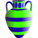 download Old Fashioned Vase Blue And Brown clipart image with 225 hue color