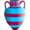 download Old Fashioned Vase Blue And Brown clipart image with 315 hue color