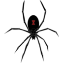 download Black Widow Spider clipart image with 0 hue color