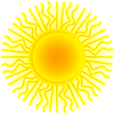 download Sun clipart image with 0 hue color