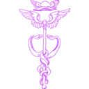 download Golden Caduceus clipart image with 225 hue color