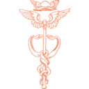 download Golden Caduceus clipart image with 315 hue color
