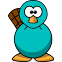 download Cartoon Platypus Teal clipart image with 0 hue color