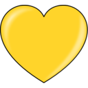 download Gold Heart clipart image with 0 hue color