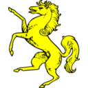 download Horse Rampant clipart image with 0 hue color
